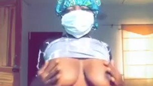 My first strip video with a mask on
